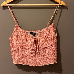 Cotton Candy Red Floral Crop Top